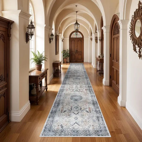 Vista 75 de Alfombra lavable para entrada de 2x3 pies - Alfombra pequeña de entrada vintage desgastada oriental antideslizante que no suelta pelusa, suave
