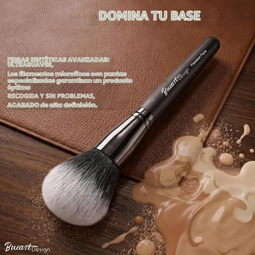 Vista 3 de Bueart Design - Juego de brochas de maquillaje de doble punta para base y corrector, cepillo de mezcla 2 en 1 para base líquida y crema, contorno