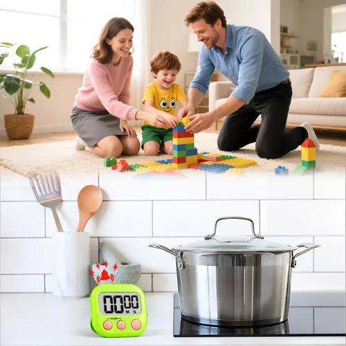 Vista 3 de Temporizador para niños, suministros para profesores, temporizadores digitales de cocina para cocinar, temporizador magnético grande, paquete de 2