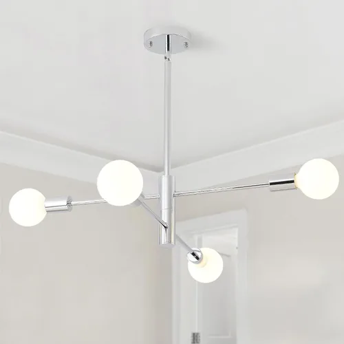 Vista 9 de HHR Candelabro Sputnik de 4 luces, Candelabro Moderno Negro Lámpara de Techo, Candelabros de Altura Ajustable para Comedor Isla de Cocina