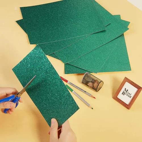 Vista 5 de 50 hojas de papel de cartulina con purpurina gruesa para fiestas de cumpleaños, manualidades e invitaciones