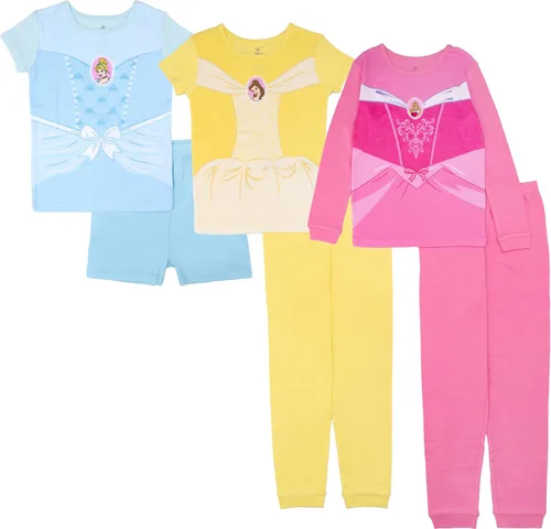 Vista 11 de Disney Conjunto de pijama unisex de algodón cómodo a juego de 6 piezas para niños, suave y lindo para niños