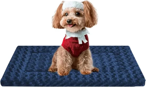Vista 46 de Tapete de cama para perro, almohadilla reversible para jaula de perro con alfombrilla lavable y espuma suave, cama plana para mascotas para perros