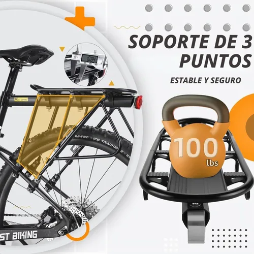 Vista 2 de West Biking Portabicicletas, capacidad de 220 libras, rodamientos sólidos, universal, ajustable, para equipaje de bicicleta, soporte