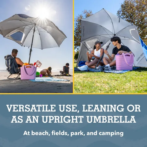 Vista 3 de Sport-Brella Premiere UPF 50+ Protection Umbrella Shelter with Patented Side Panels and Tilt Mechanism, Heavy-Duty 1.25 Inch Center Pole, Auger