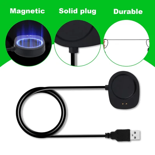 Vista 4 de 4 cargadores de repuesto para Amazfit T-Rex 3/Balance 2/Helio Strap/Balance, 102cm/3.35ft de largo USB Magnetic Watch Cable de carga Accesorios