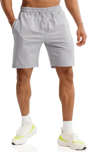 Vista 3 de Ouber Pantalones cortos de entrenamiento de gimnasio de 7 pulgadas para hombre, pantalones cortos de entrenamiento para culturismo, correr