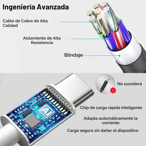 Vista 3 de Cable de carga 3 en 1, cable de carga LED múltiple, cable de carga iluminado, cable USB 3A, compatible con la mayoría de teléfonos inteligentes Azul