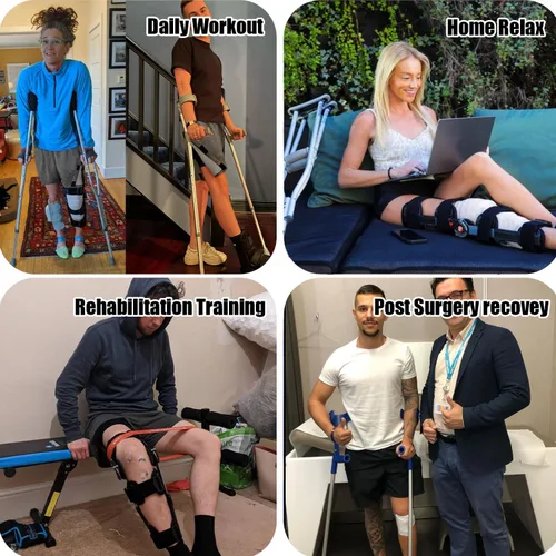 Vista 5 de Pantalones cortos de recuperación de cirugía de rodilla unisex para hombre, pantalones cortos con cierre de velcro, ropa adaptativa para mujeres