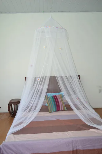 Vista 2 de OctoRose ® Daisies Bed Canopy Mosquitera Cama, Vestidor, Eventos Fuera de la Puerta (verde lima)