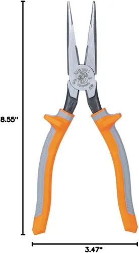 Vista 11 de Klein Tools 2038RINS Alicates fabricados en EE. UU., Alicates de corte lateral de punta larga con aislamiento para electricista, clasificación