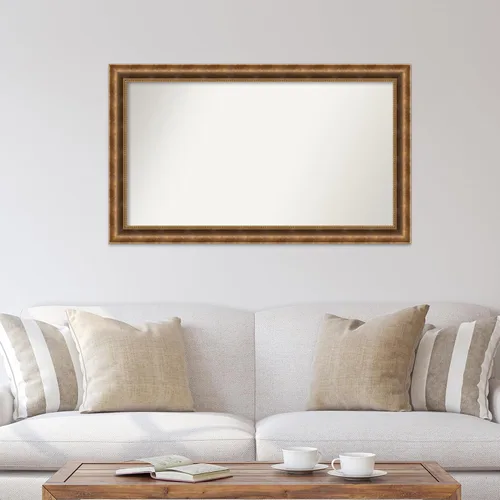 Vista 511 de Amanti Art Espejo de pared personalizado no biselado (25 x 25 pulgadas), marco de bronce acentuado, varios tamaños personalizados, espejo de baño