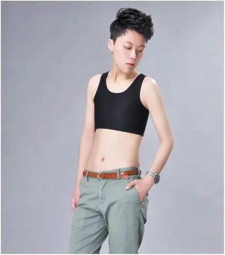 Vista 3 de BaronHong Carpeta de compresión plana transpirable para Tomboy Trans Lesbian