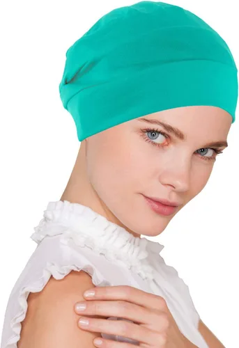 Vista 10 de Gorro de quimioterapia para mujer, tejido de algodón suave, turbante para dormir
