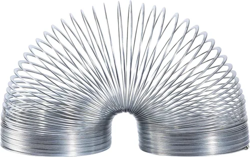 Vista 3 de Just Play Slinky Jr., el juguete original de primavera caminante, paquete de 5 pequeños Slinkys de metal, juguetes para niños a partir de 5 años