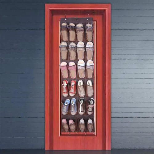 Vista 6 de Asixx Bolsa de zapatos, 24 bolsillos para zapatos o estantes colgantes para zapatos, organizador de armario para guardar zapatos, ahorra más espacio