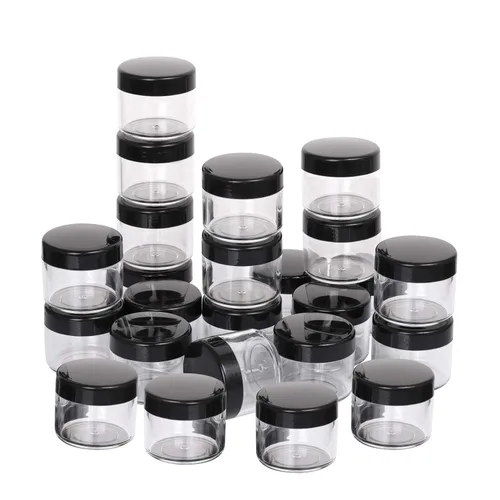 Vista 16 de 100 unidades de 10 g de envases de muestra pequeños con tapas. Frasco de plástico. Frascos cosméticos vacíos. Frascos de maquillaje. Envases