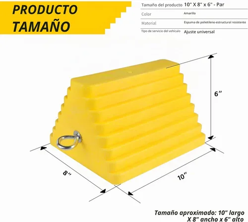 Vista 2 de MaxxHaul 51169 Cuñas de rueda de espuma de polietileno con cerrojo de acero – Paquete de 2 – 10 × 8 × 6 pulgadas – Espuma estructural resistente