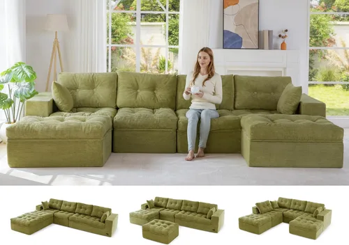 Vista 25 de MAXYOYO Sofá sin hueso, sofá de nube en forma de L de 96 pulgadas con Gris oscuro