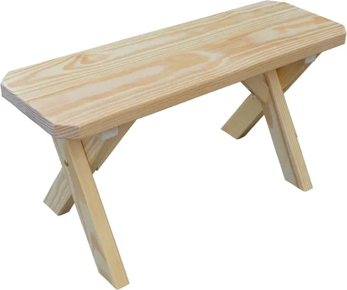 Vista 10 de Furniture Barn USA Pine - Banco cruzado de 2 pies, color negro