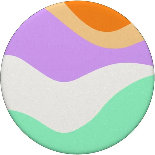 Vista 3 de Retro Waves Swirls Pastel Rainbow Wavy Stripes 70s Aesthetic PopSockets Adhesive PopGrip