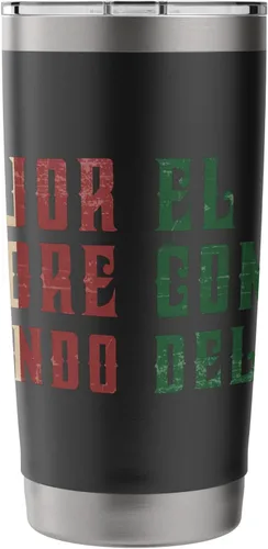Vista 2 de El Mejor Compadre Del Mundo Spanish Compadre - Vaso aislado de acero inoxidable Negro