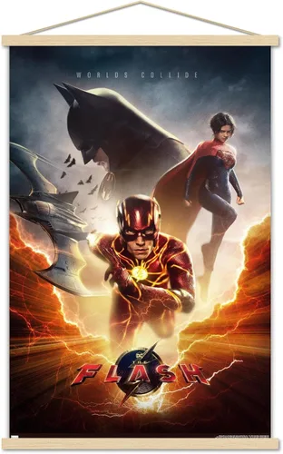 Vista 16 de Trends International DC Comics Movie The Flash - Póster de pared de una hoja, 14.725 x 22.375 pulgadas, versión enmarcada de madera de granero