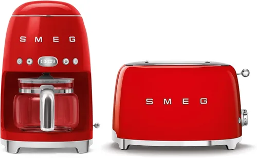 Vista 13 de Smeg Paquete de cafetera de goteo retro y tostador de 2 rebanadas (negro)