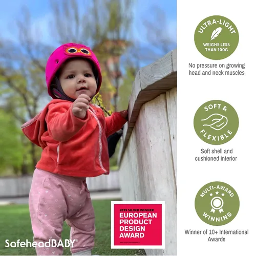 Vista 3 de Casco protector de cabeza de bebé suave para gatear y caminar de 7 a 24 meses - Casco de seguridad infantil ultraligero y transpirable que crece