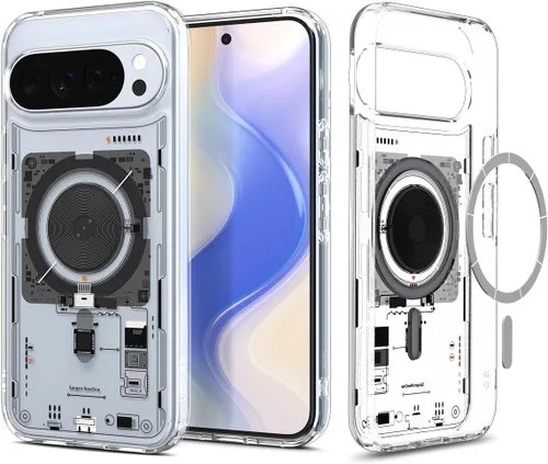 Vista 13 de Spigen Carcasa ultra híbrida para Pixel 8a, transparente Anti-Yellowing Resin, Air Cushion Technology, Military-Grade Drop Protection, Raised