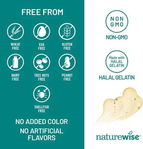 Vista 5 de NatureWise Suplemento de aceite de pescado Omega 3 extra fuerte – 1000 mg por porción – 600 EPA y 400 DHA y vitamina E – Apoyo para la salud