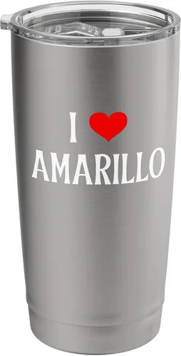 Vista 8 de I Love Amarillo I Heart Amarillo TX Holiday Travel Souvenir Stainless Steel Insulated Tumbler