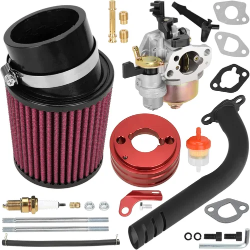 Vista 11 de FVRITO Kit de Adaptador de Filtro de Aire de Carburador Mejorado para Tubo de Escape Etapa 2 para Clon Non Hemi Predator 212cc 196cc 6.5Hp GX160