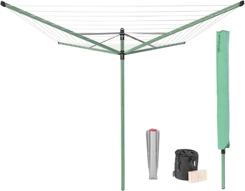 Vista 19 de Brabantia Lift-O-Matic Advance - Tendedero de 4 brazos para exteriores (164 pies / Ø 1.97 pulgadas) de altura ajustable, tendedero plegable + estaca