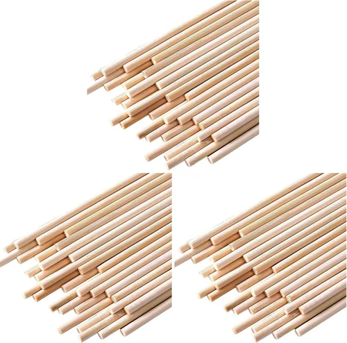 Vista 7 de HOPELF 10 PCS Varillas de Espiga de Madera Palos de Madera Varillas de Espiga de Madera - 1/2 x 6 Pulgadas Palos de Bambú - para Manualidades