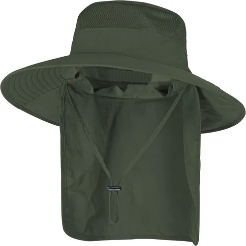 Vista 13 de ZOORON Sombreros de sol para hombres y mujeres con solapa para el cuello Gris oscuro