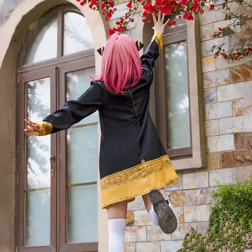Vista 4 de Spy Family Anya Forger - Vestidos de cosplay de anime para mujer, disfraz de uniforme para mujer, conjunto completo