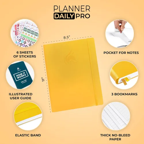 Vista 2 de Clever Fox Planner Daily PRO - Planificador diario y agenda de 8.5 x 11 pulgadas (tamaño A4) para aumentar la productividad, la gestión del tiempo