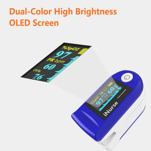 Vista 8 de Oxímetro de pulso de la yema del dedo con pletismógrafo e índice de perfusión, monitor portátil de saturación de oxígeno en sangre para frecuencia
