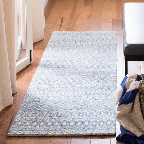Vista 14 de SAFAVIEH Micro-Loop Collection - Alfombra decorativa de 2 x 3 pies, color aguamarina y marfil, hecha a mano de lana tribal marroquí bohemia, ideal