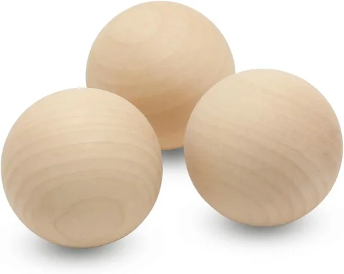 Vista 19 de Bolas de madera pequeñas de 1-3/4 pulgadas, paquete de 10 bolas de madera para manualidades y proyectos de bricolaje, bolas de madera de abedul