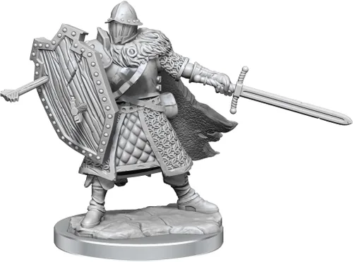Vista 4 de WizKids D&D Frameworks: Human Fighter Male - Sin pintar y sin ensamblar