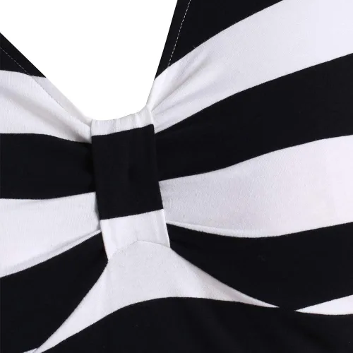 Vista 3 de ZEZCLO Vestido de Halloween para mujer, talla grande, divertido disfraz de calabaza a rayas, vestidos acampanados