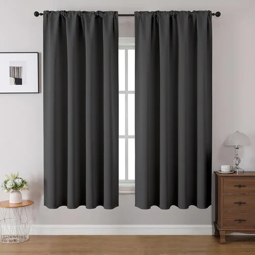 Vista 14 de CUCRAF Cortinas opacas de 45 pulgadas de largo, juego de 2 paneles para dormitorio, bolsillo para cortinero, cortinas de oscurecimiento