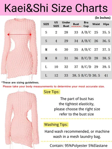 Vista 7 de Birthday Party Outfit, Bell Sleeve, Cut Out, Waffle Knit Dress