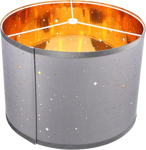 Vista 10 de LIFKOME Pantalla de tela Pantalla de lámpara de tambor de estrella, pantallas ahuecadas para lámpara de mesa, clip en la bombilla, lámpara de araña