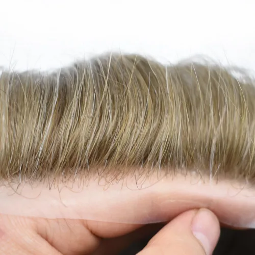 Vista 3 de Toupee For Men Hair Piece Fine Mono Hair System For Men Human Hair Mens Toupee Hair Piece For Men Hair Replacement Protesis Capilar 8x10 Medium