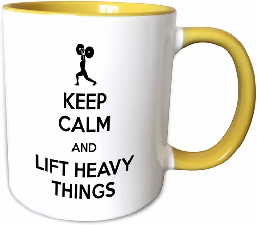 Vista 9 de 3dRose Keep Calm and Lift Heavy Things - Taza de 11 onzas, color negro