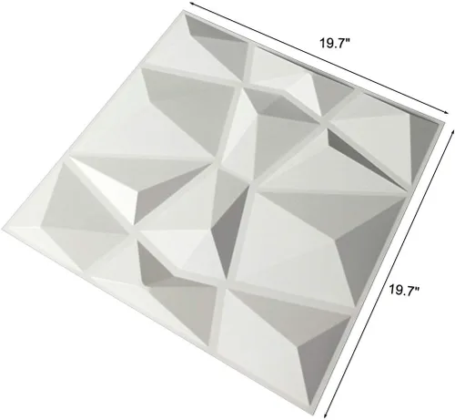 Vista 7 de Art3d Paneles de pared 3D de PVC, color blanco, 19.7 x 19.7 pulgadas (paquete de 12) y paneles de pared 3D con texturas con diseño de diamante