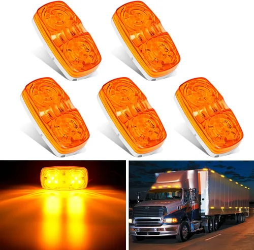 Vista 21 de Nilight Luz de marcador redonda de 3/4 pulgadas, 10 unidades, luz LED ámbar de separación, 2 conectores, indicadores laterales, luces de bala IP68